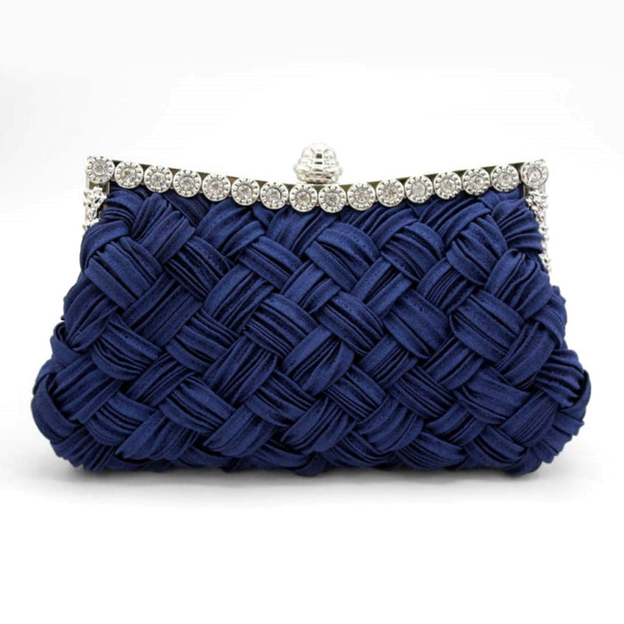 Wholesale Satin Woven Bag Rhinestone Evening Bag JDC-HD-ShengTian004