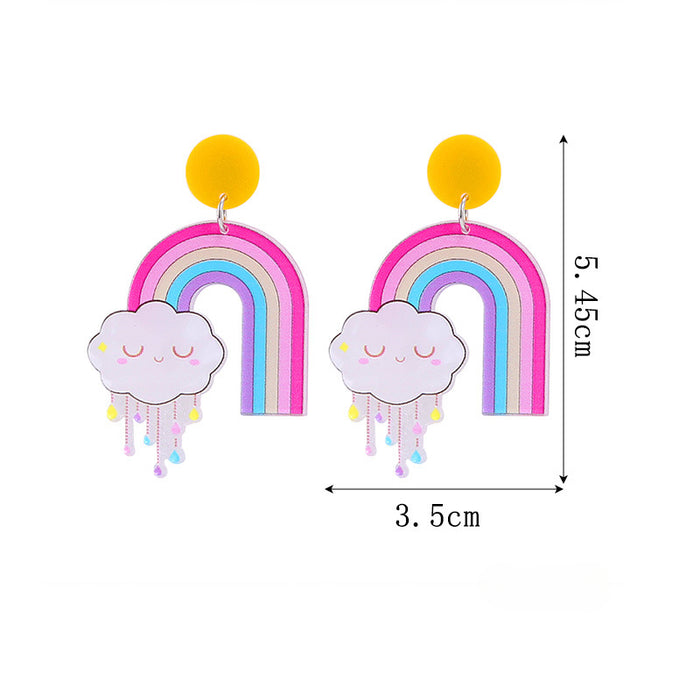 Wholesale 5pcs Rainbow Festival Love Zinc Alloy Valentine's Day Earrings JDC-ES-BingLi001