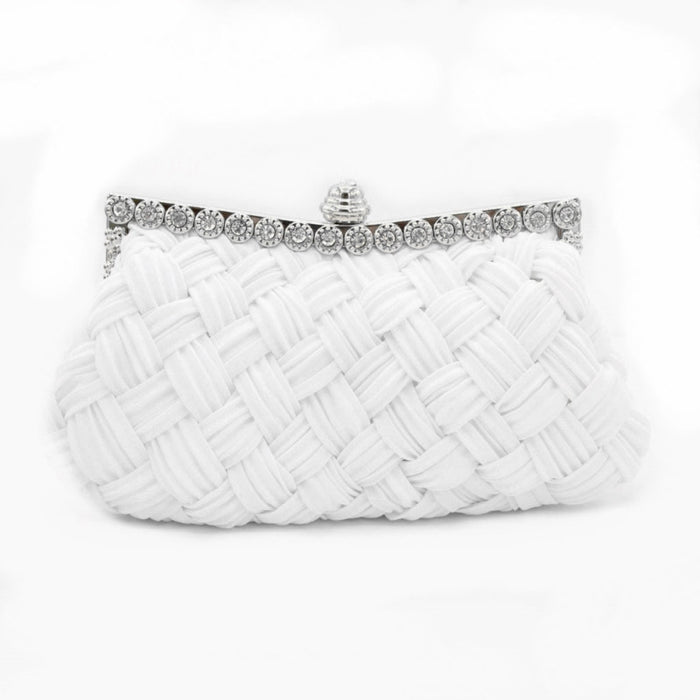 Wholesale Satin Woven Bag Rhinestone Evening Bag JDC-HD-ShengTian004