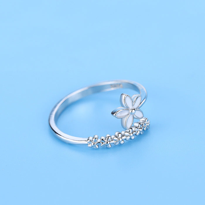 Wholesale Fashionable flower ring, index finger ring, silver jewelry with open mouth