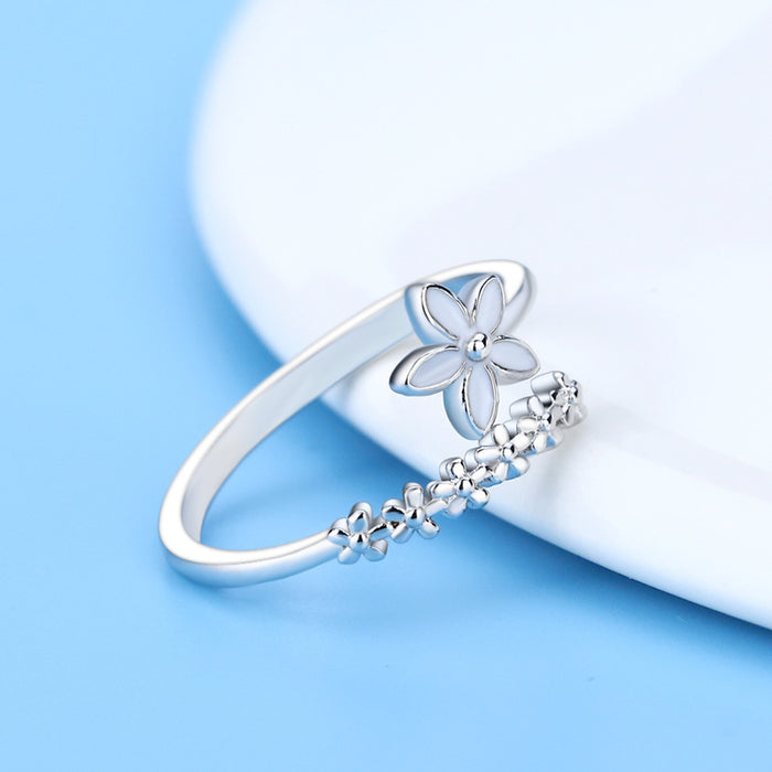 Wholesale Fashionable flower ring, index finger ring, silver jewelry with open mouth