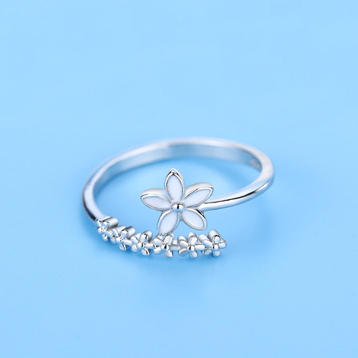 Wholesale Fashionable flower ring, index finger ring, silver jewelry with open mouth