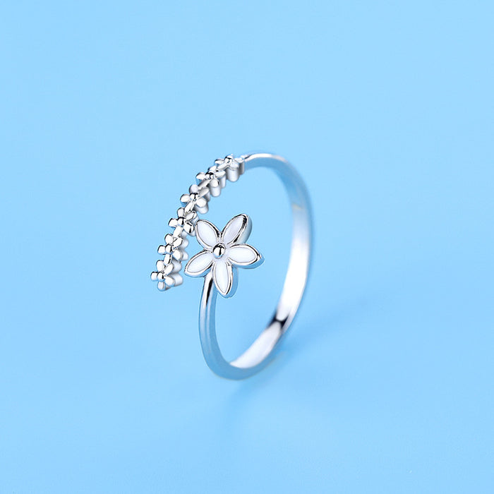 Wholesale Fashionable flower ring, index finger ring, silver jewelry with open mouth
