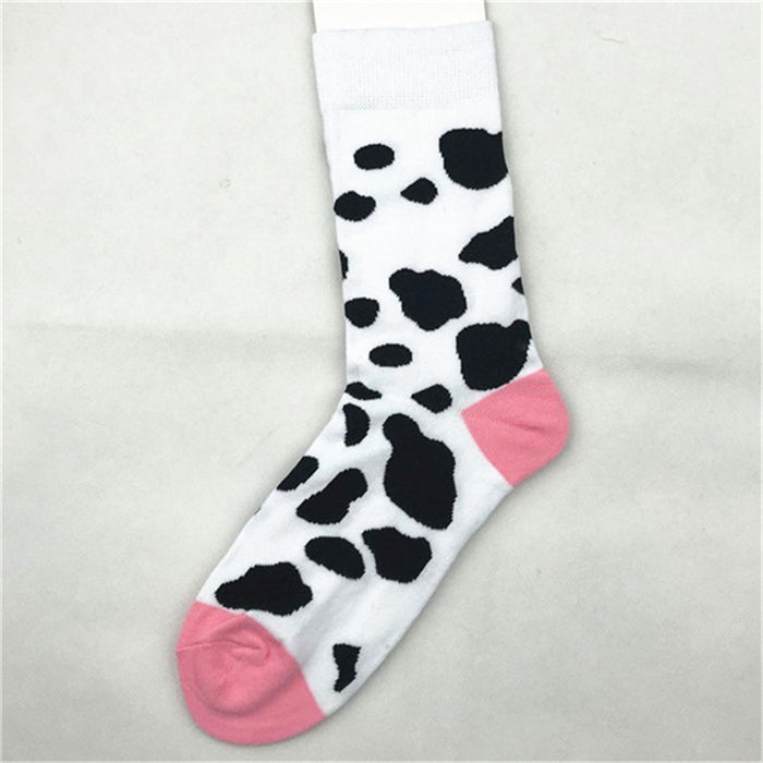 Wholesale Trendy Men and Women Couple Trendy Socks Men's Long Cotton Socks Animal Color Fruit Jacquard Socks Happy Socks JDC-SK-CG008