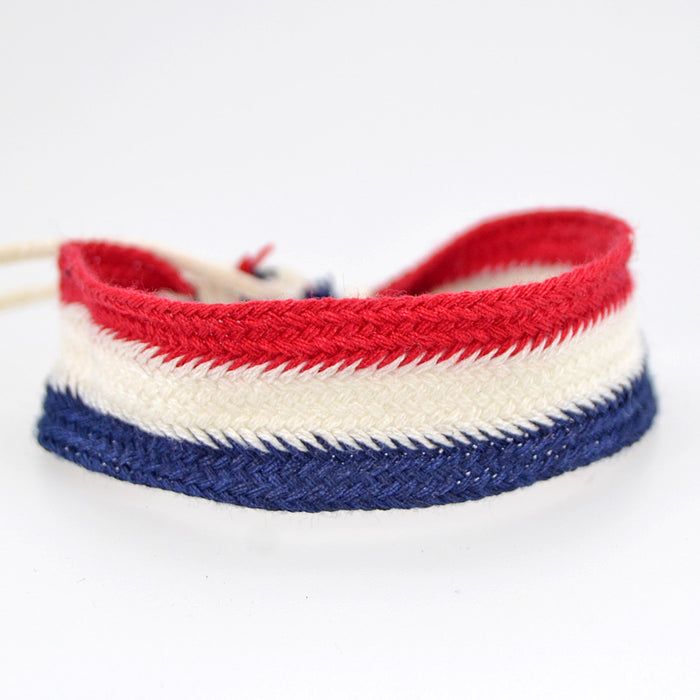 Wholesale Cotton and Linen Contrast Color Simple Hand-woven Bracelet JDC-BT-QianY008