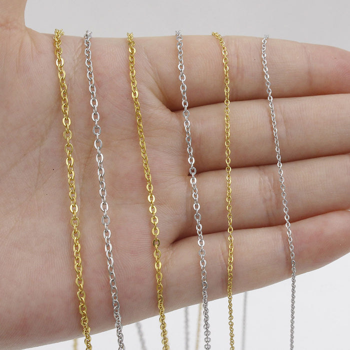 Wholesale 1/1.5/2mm Cross Chain Titanium Steel Chain Necklace JDC-NE-MingB002