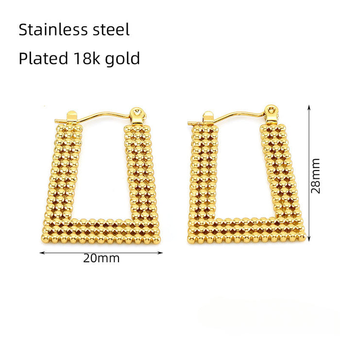 Wholesale Electroplated 18K Stainless Steel Earrings JDC-ES-ZhongYao003
