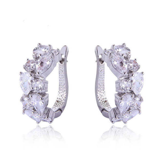 Wholesale Ear Buckle Crystal Zircon Fashion Rose Gold Earrings Zirconia Ear Accessories Earrings