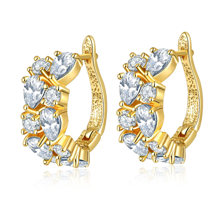 Wholesale Ear Buckle Crystal Zircon Fashion Rose Gold Earrings Zirconia Ear Accessories Earrings