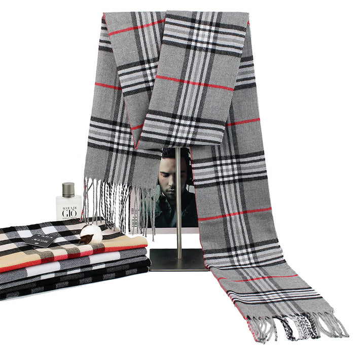 Wholesale  Casual Brushed Thick British Plaid Long