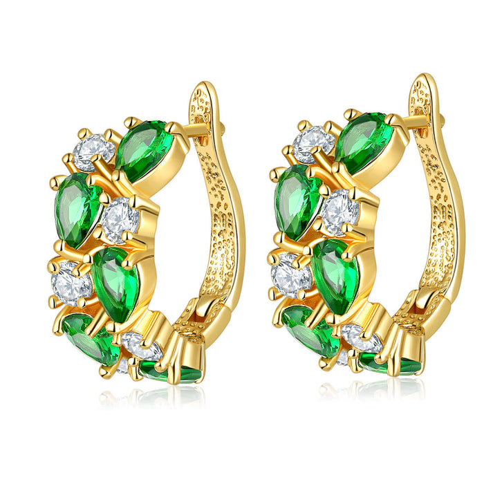 Wholesale Ear Buckle Crystal Zircon Fashion Rose Gold Earrings Zirconia Ear Accessories Earrings