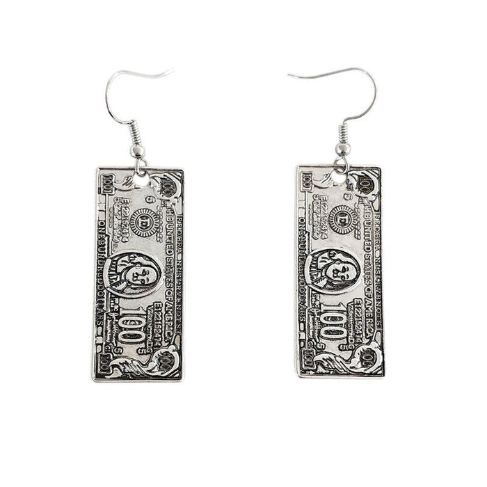 Wholesale Earrings Alloy Hip Hop Retro Distressed Dollars JDC-ES-Wenhua005