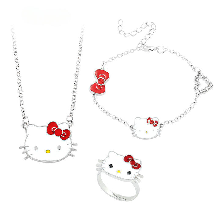 Wholesale Cartoon Cat Alloy Necklace Three Pieces JDC-NE-BS009