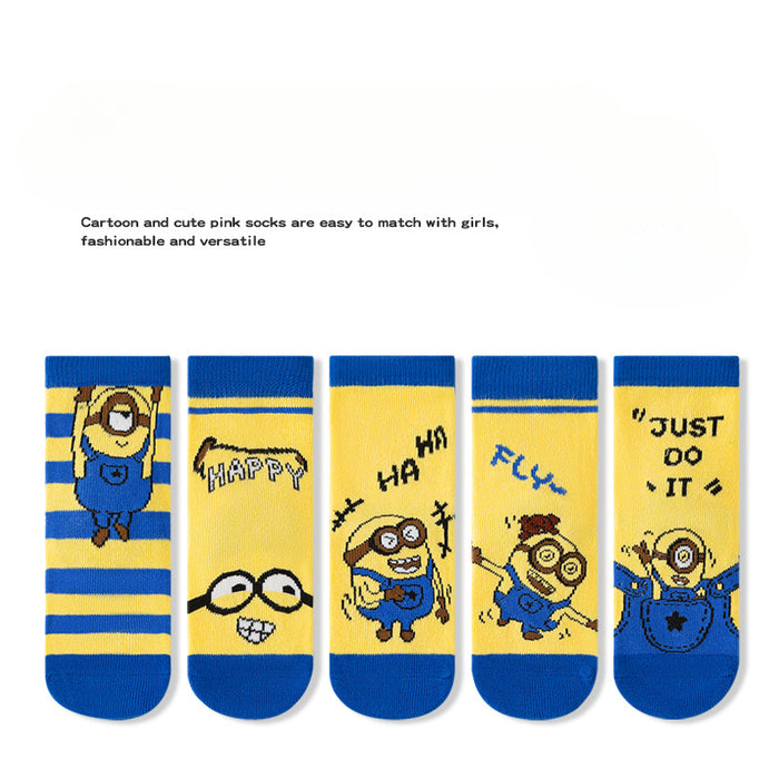 Wholesale 5 Pairs/pack Children's Socks Autumn and Winter New Combed Cotton Cartoon Boy's Tube Socks Korean Version Spring and Autumn Girl's Socks JDC-SK-LXWC003