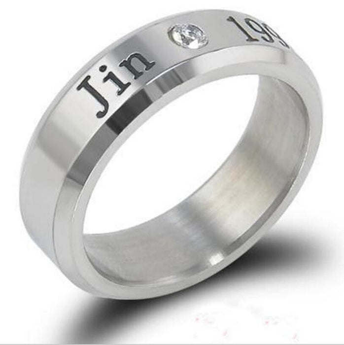 Wholesale Bulletproof Youth Group Peripheral Ring Stainless Steel Name Birthday Ring Necklace Can Be Used for Women