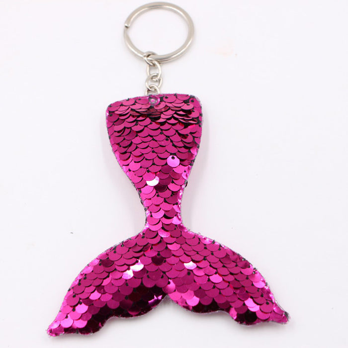 Wholesale Green Clover Sequined Pendant Keychain Fashion Accessory for Bags MOQ≥3