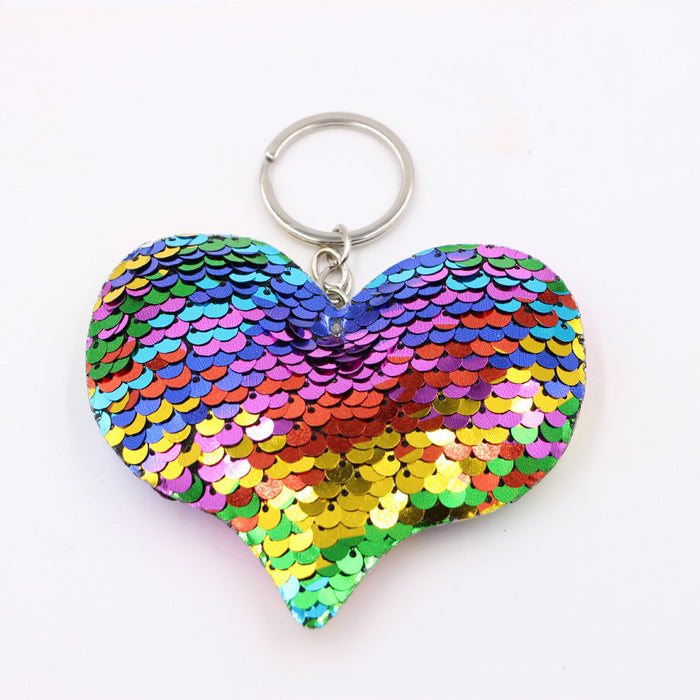 Wholesale Green Clover Sequined Pendant Keychain Fashion Accessory for Bags MOQ≥3
