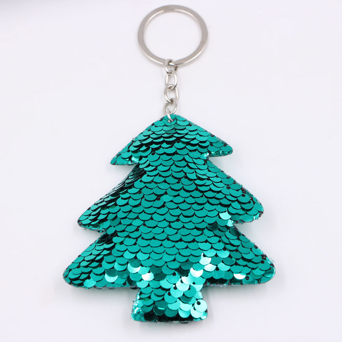 Wholesale Green Clover Sequined Pendant Keychain Fashion Accessory for Bags MOQ≥3