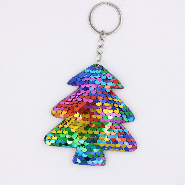 Wholesale Green Clover Sequined Pendant Keychain Fashion Accessory for Bags MOQ≥3