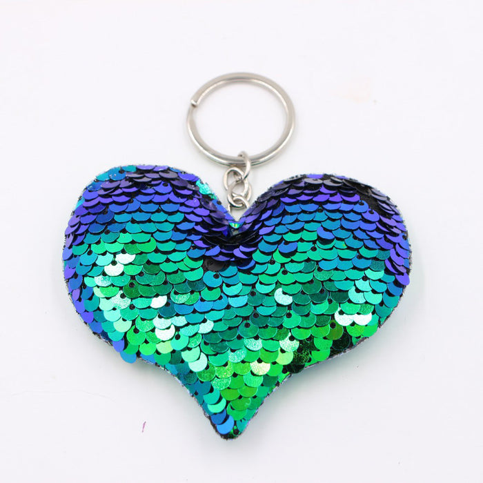 Wholesale Green Clover Sequined Pendant Keychain Fashion Accessory for Bags MOQ≥3