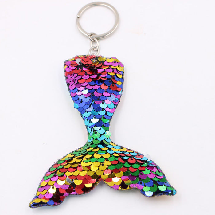 Wholesale Green Clover Sequined Pendant Keychain Fashion Accessory for Bags MOQ≥3