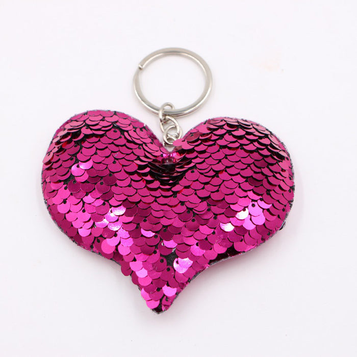 Wholesale Green Clover Sequined Pendant Keychain Fashion Accessory for Bags MOQ≥3