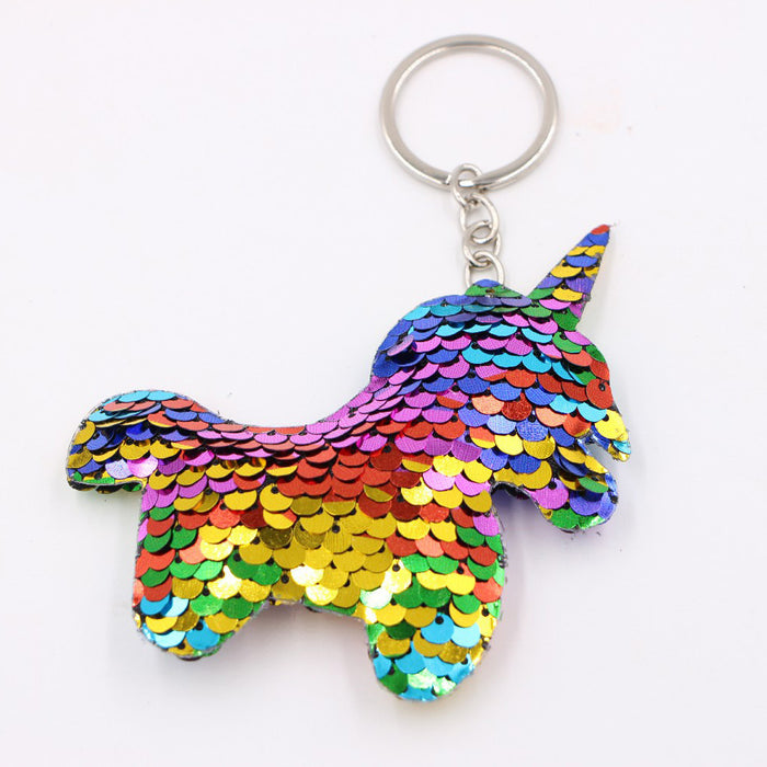 Wholesale Green Clover Sequined Pendant Keychain Fashion Accessory for Bags MOQ≥3