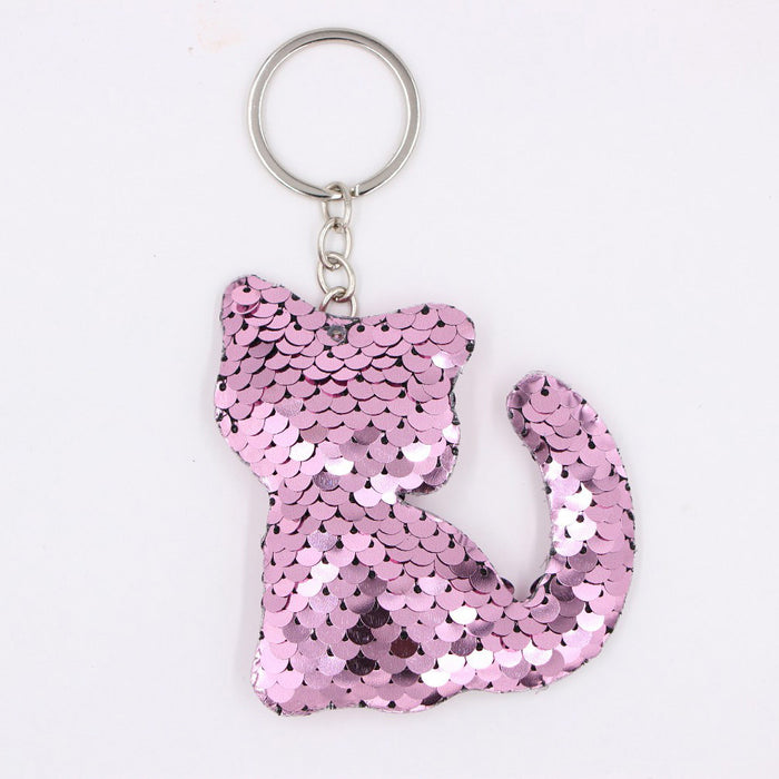 Wholesale Green Clover Sequined Pendant Keychain Fashion Accessory for Bags MOQ≥3