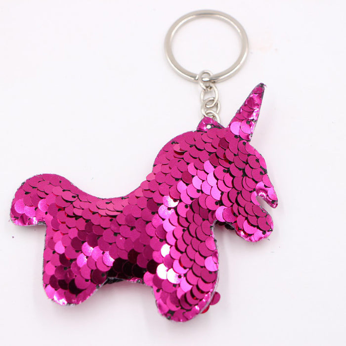 Wholesale Green Clover Sequined Pendant Keychain Fashion Accessory for Bags MOQ≥3