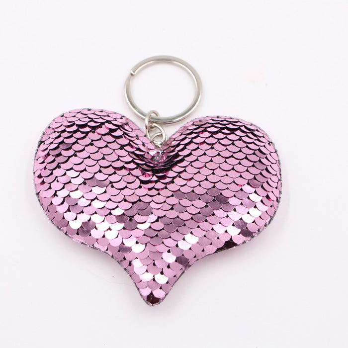 Wholesale Green Clover Sequined Pendant Keychain Fashion Accessory for Bags MOQ≥3