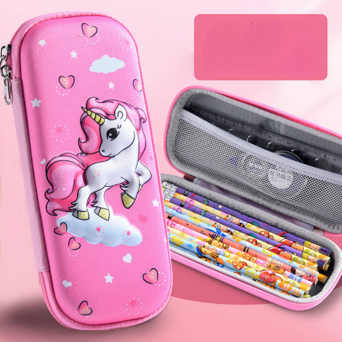 Wholesale 3D Children Cartoon Large Capacity Leather Pencil Case JDC-PC-QQBB004