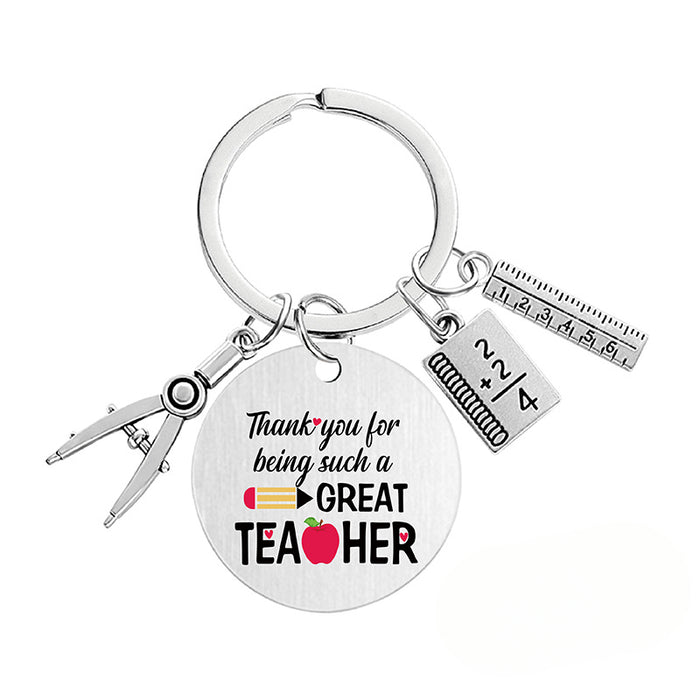 Wholesale Teacher's Day Metal Engraving Keychains JDC-KC-GangGu054