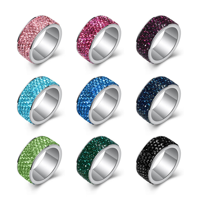 Wholesale Stainless Steel Titanium Steel Dot Diamond Rings Simple and Fashionable Couple Rings