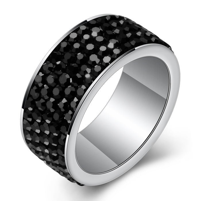 Wholesale Stainless Steel Titanium Steel Dot Diamond Rings Simple and Fashionable Couple Rings