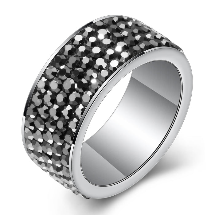 Wholesale Stainless Steel Titanium Steel Dot Diamond Rings Simple and Fashionable Couple Rings