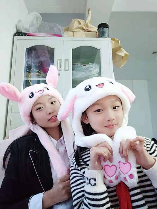 Wholesale Bunny hat with moving ears cute plush warm hat