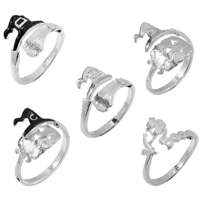 Wholesale jewelry opening Halloween pumpkin ring multi-element ring