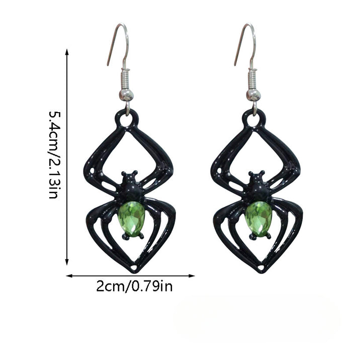 Wholesale Halloween Spider Gemstone Accessories Alloy Earrings JDC-ES-Rulong008