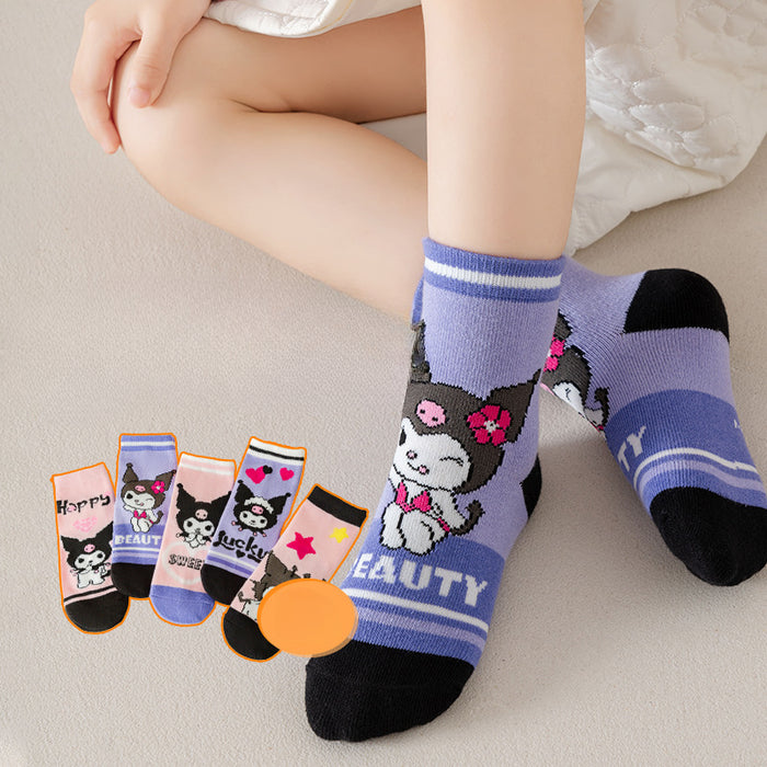 Wholesale 5 Pairs/pack New Cute Cartoon Girls Middle Socks Fashion Sweet Baby Princess Socks Children Socks JDC-SK-LXWC006