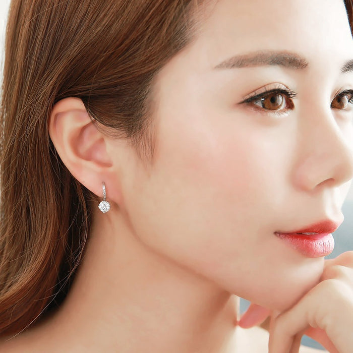 Wholesale Silver Earrings Women's Elegant Earrings Water Drop Earrings Simple All-match Accessories Earrings