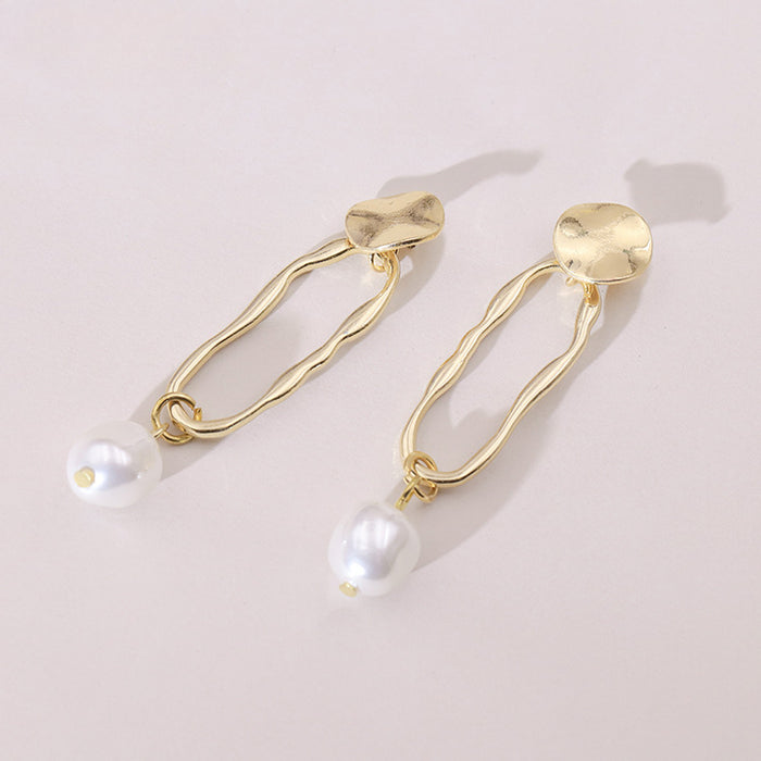 Wholesale Geometric Pearl Earrings JDC-ES-YaXue004