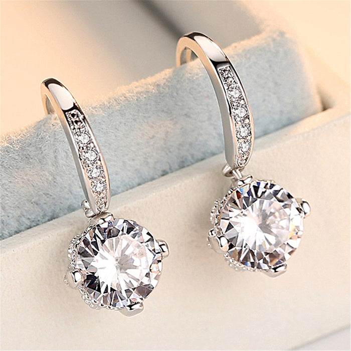 Wholesale Silver Earrings Women's Elegant Earrings Water Drop Earrings Simple All-match Accessories Earrings