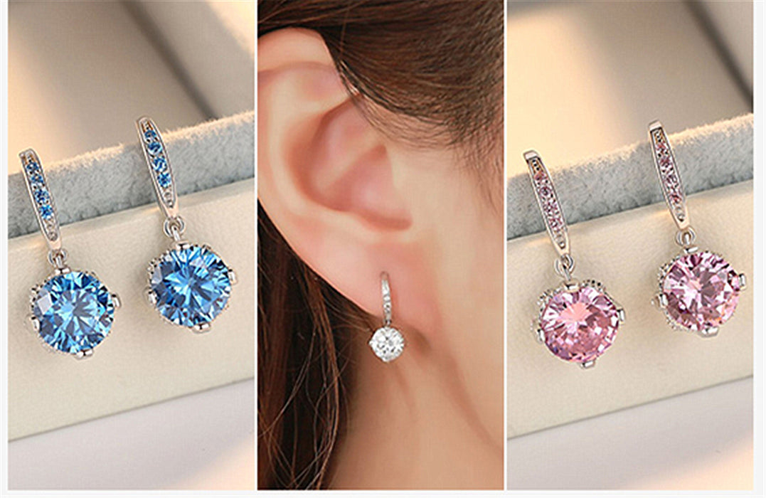 Wholesale   Silver Earrings Women's  Elegant Earrings Water Drop Earrings Simple All-match Accessories Earrings