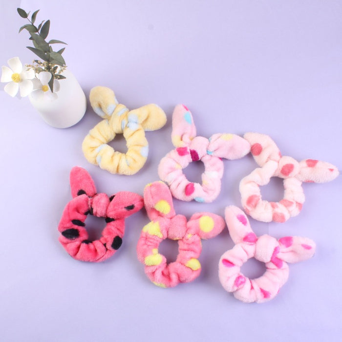 Wholesale Plush Children Cute Rabbit Ears Hair Scrunchies  JDC-HS-Heqin004