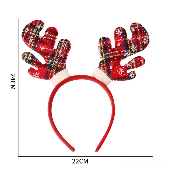 Wholesale Christmas Jewelry Headband Elk Antler Five-star Children's Plastic Headband JDC-HD-ZHHAO009