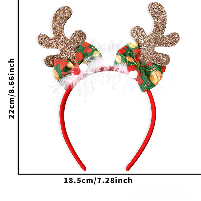 Wholesale Plastic Bow Deer Antler Head Buckle Christmas Tree Snowman Christmas Headband JDC-HD-ZHHAO002