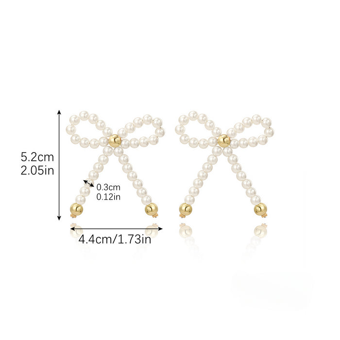 Wholesale Pearl Bow Earrings Necklace JDC-NE-ManY018