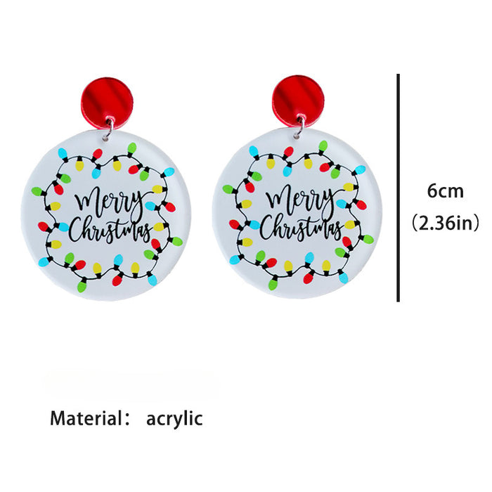 Wholesale 2pcs Acrylic Christmas Tree Teacher's Day Christmas Earrings JDC-ES-HeYi105