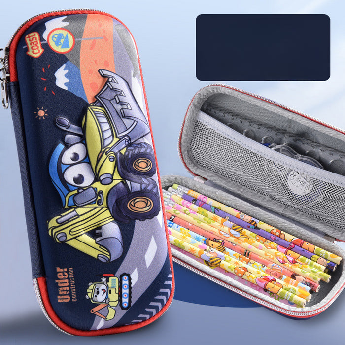 Wholesale 3D Children Cartoon Large Capacity Leather Pencil Case JDC-PC-QQBB004