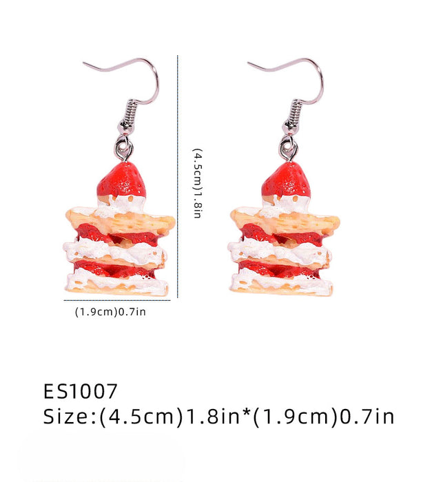 Wholesale Strawberry Cake Resin Earrings JDC-ES-Xunt003